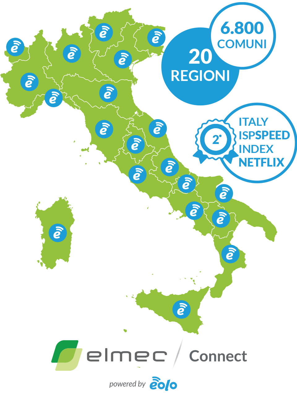 Mappa copertura di EOLO in tutta Italia